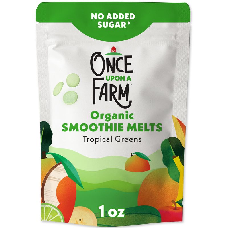 Once Upon a Farm Organic Smooth Melts Baby Snacks - Tropical Greens by Once Upon a Farm - Tier B kids snack
