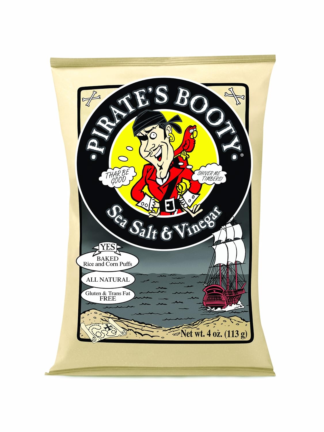 Sea Salt & Vinegar Puffs by Pirate's Booty - Tier A kids snack