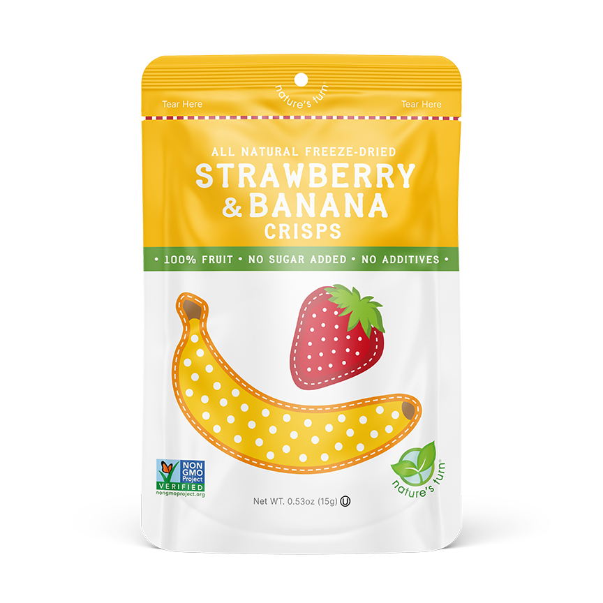 Freeze-Dried Strawberry & Banana Crisps by Nature's Turn - Tier B kids snack