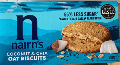 Coconut & Chia Oat Biscuits imp by Nairn's - Tier C kids snack