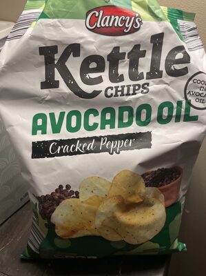 Avocado oil Cracked Pepper Kettle Chips by Clancy's