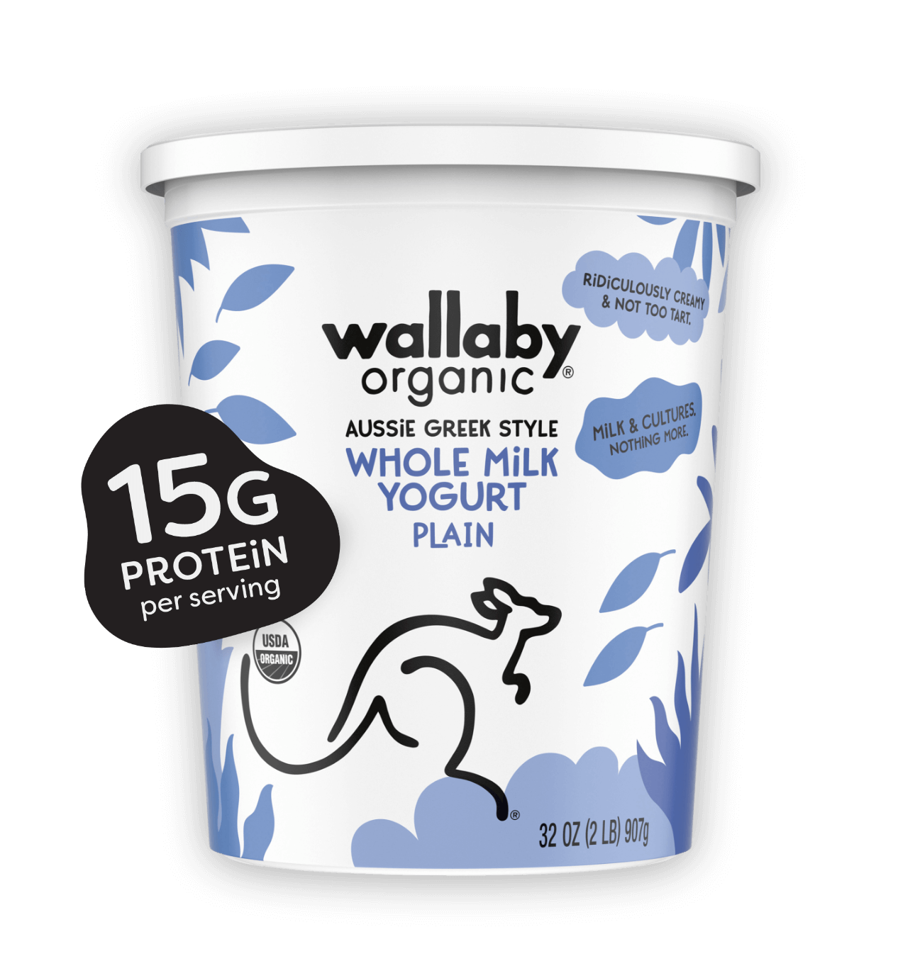 Whole Milk Plain Greek Yogurt by Wallaby Organic - Tier B kids snack