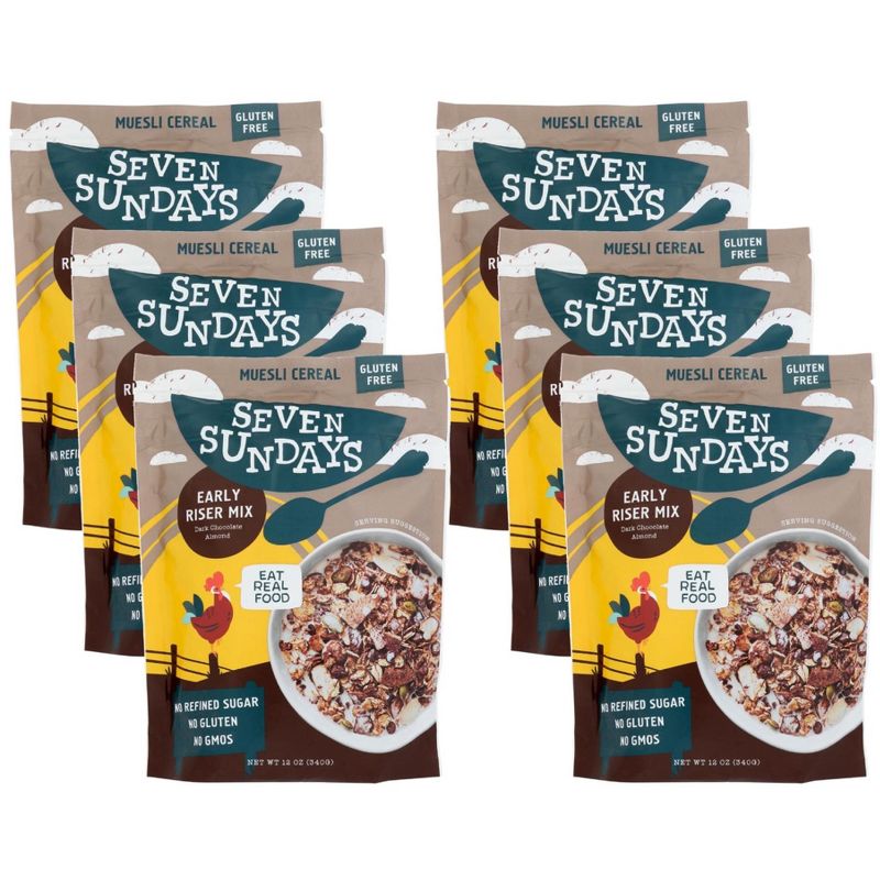 Seven Sundays Dark Chocolate Almond Muesli Cereal - Case of 6/12 oz by Seven Sundays - Tier C kids snack