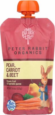 Organic Peter Rabbit Pear, Carrot & Beet Fruit & Vegetable Puree by Pumpkin Tree - Tier E kids snack