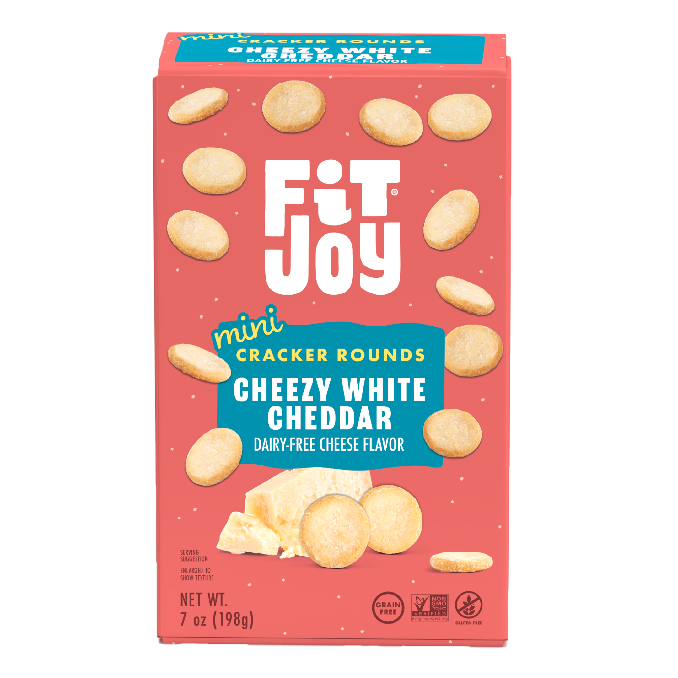 Cheezy White Cheddar Mini Cracker Rounds by FitJoy - Tier E kids snack