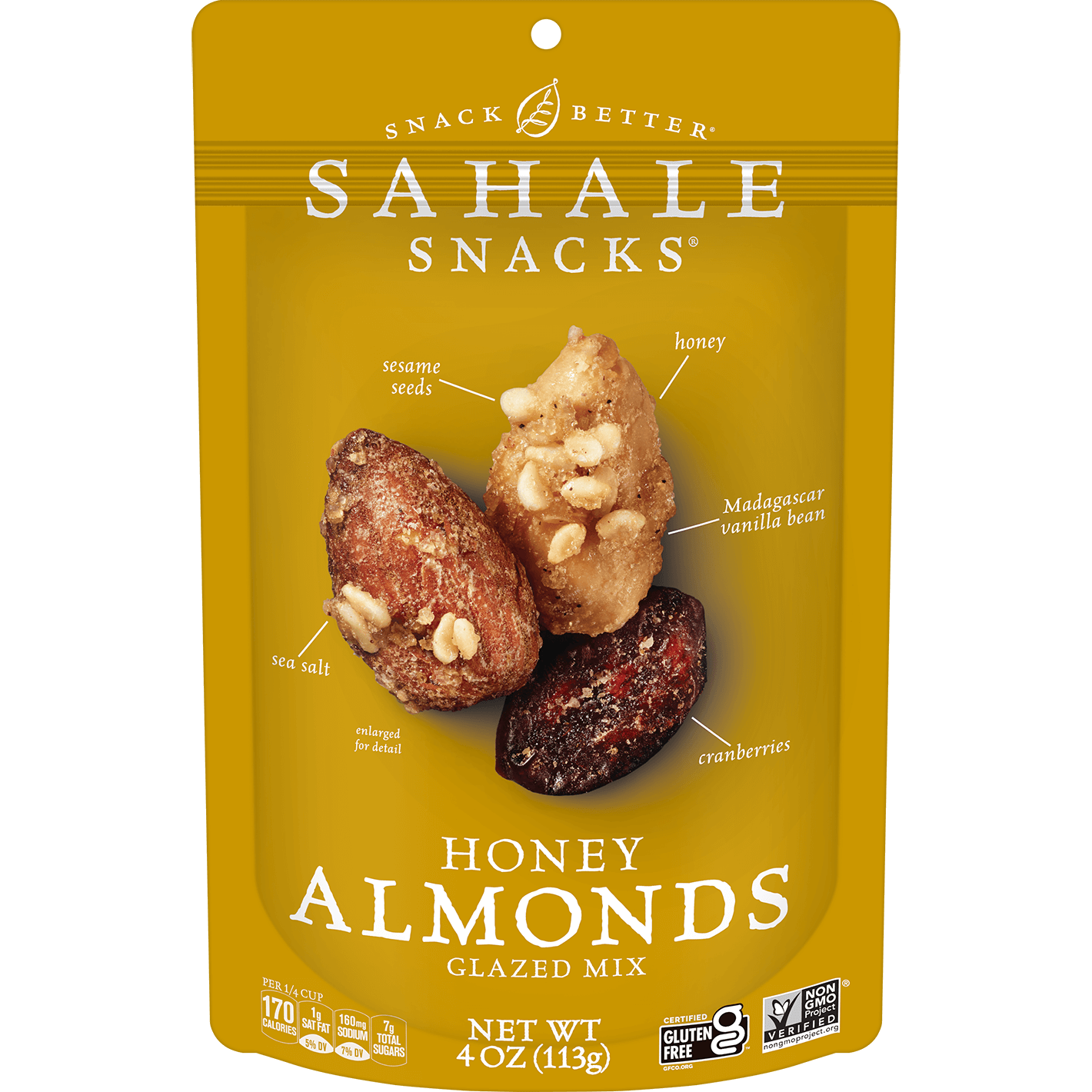Honey Almonds Glazed Mix Nut Blend by Sahale Snacks - Tier D kids snack