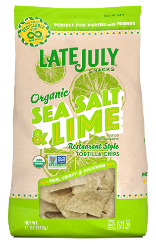 Organic restaurant style tortilla chips by Late July - Tier A kids snack