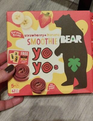 Strawberry Banana Smoothie Real Fruit Yoyos by BEAR - Tier E kids snack