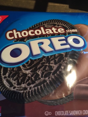 Nabisco oreo sandwich cookies chocolate chocolate creme1x15.25 oz by Oreo - Tier E kids snack