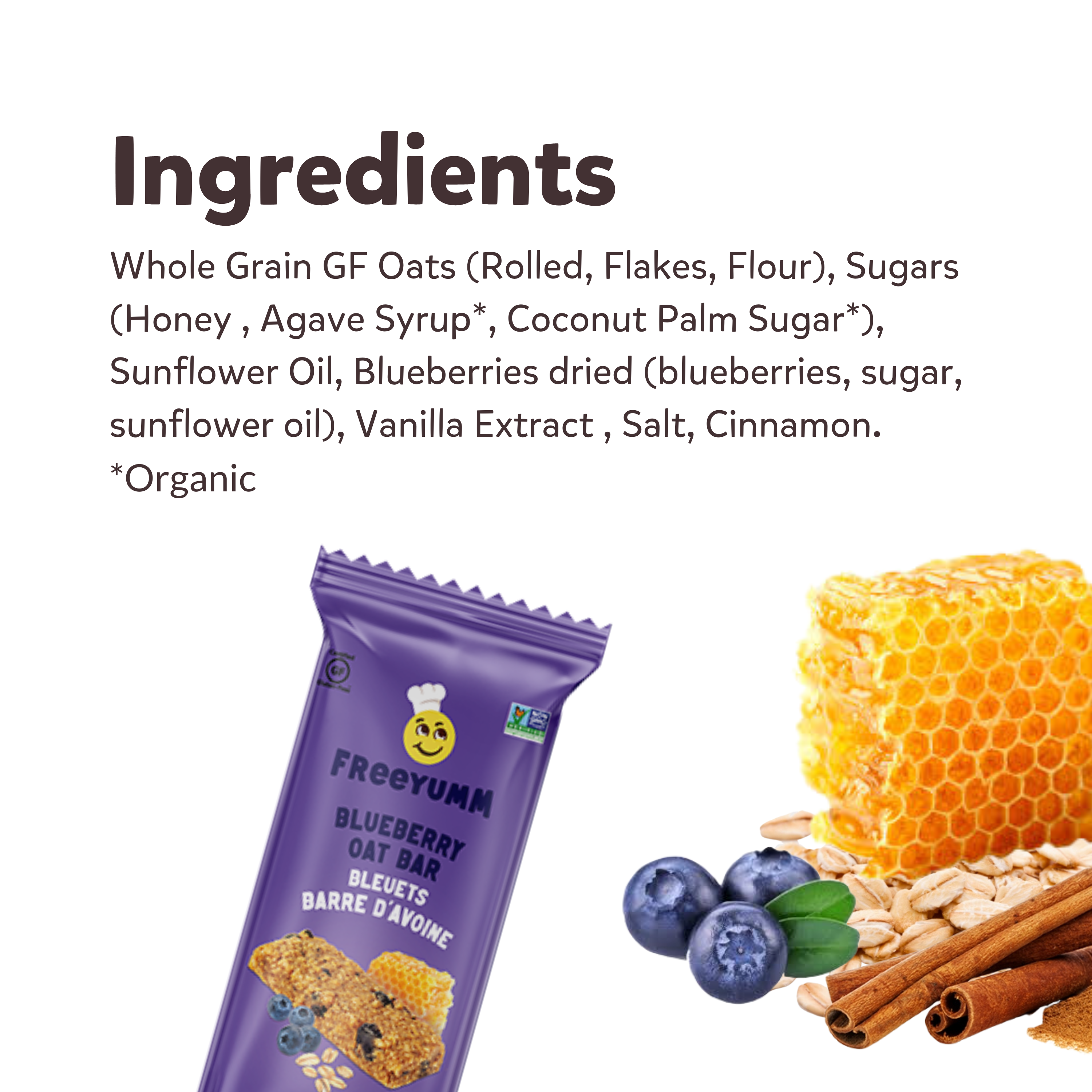 Blueberry Soft Baked Bars by FreeYumm - Tier E kids snack
