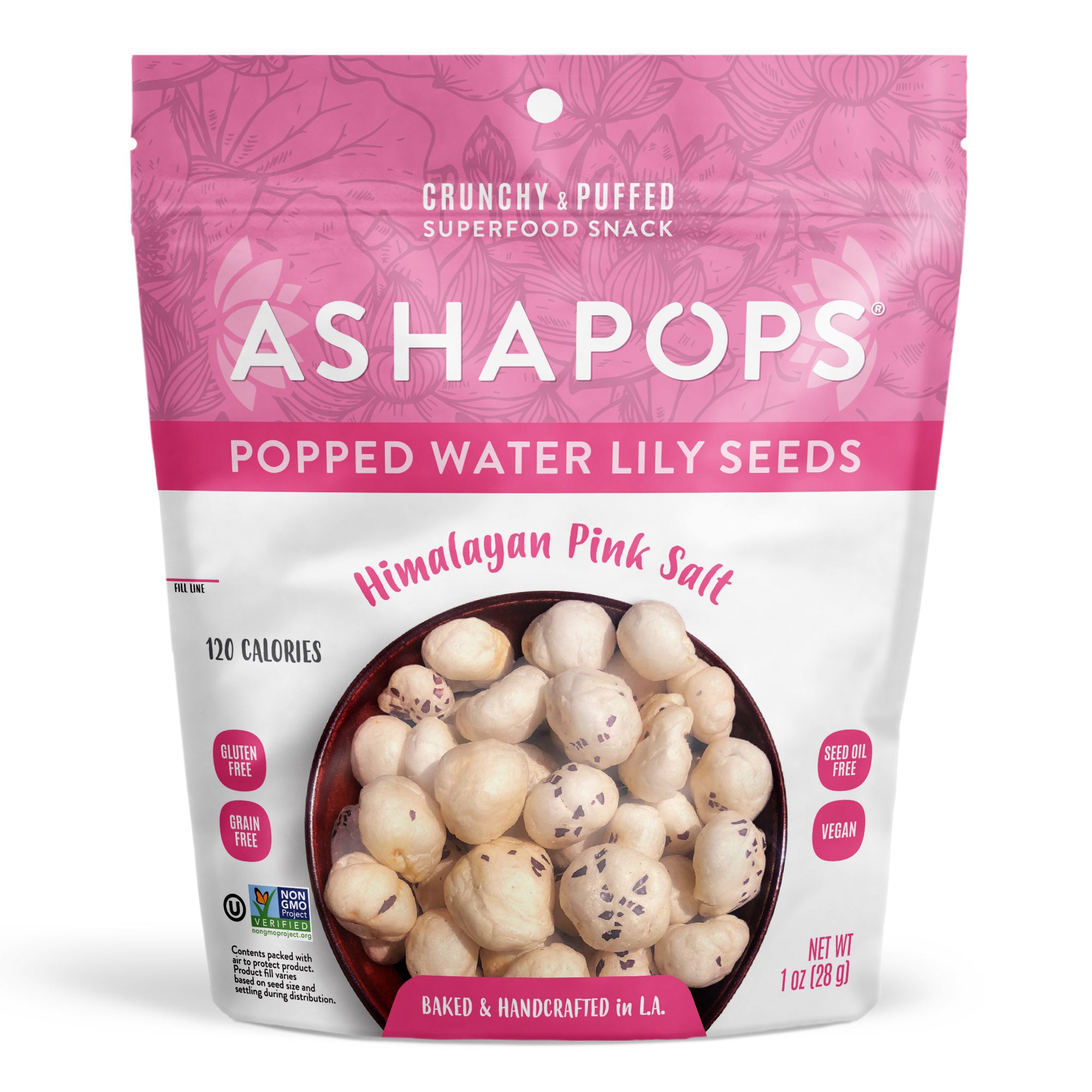Himalayan Pink Salt Popped Water Lily Seeds by AshaPops - Tier A kids snack