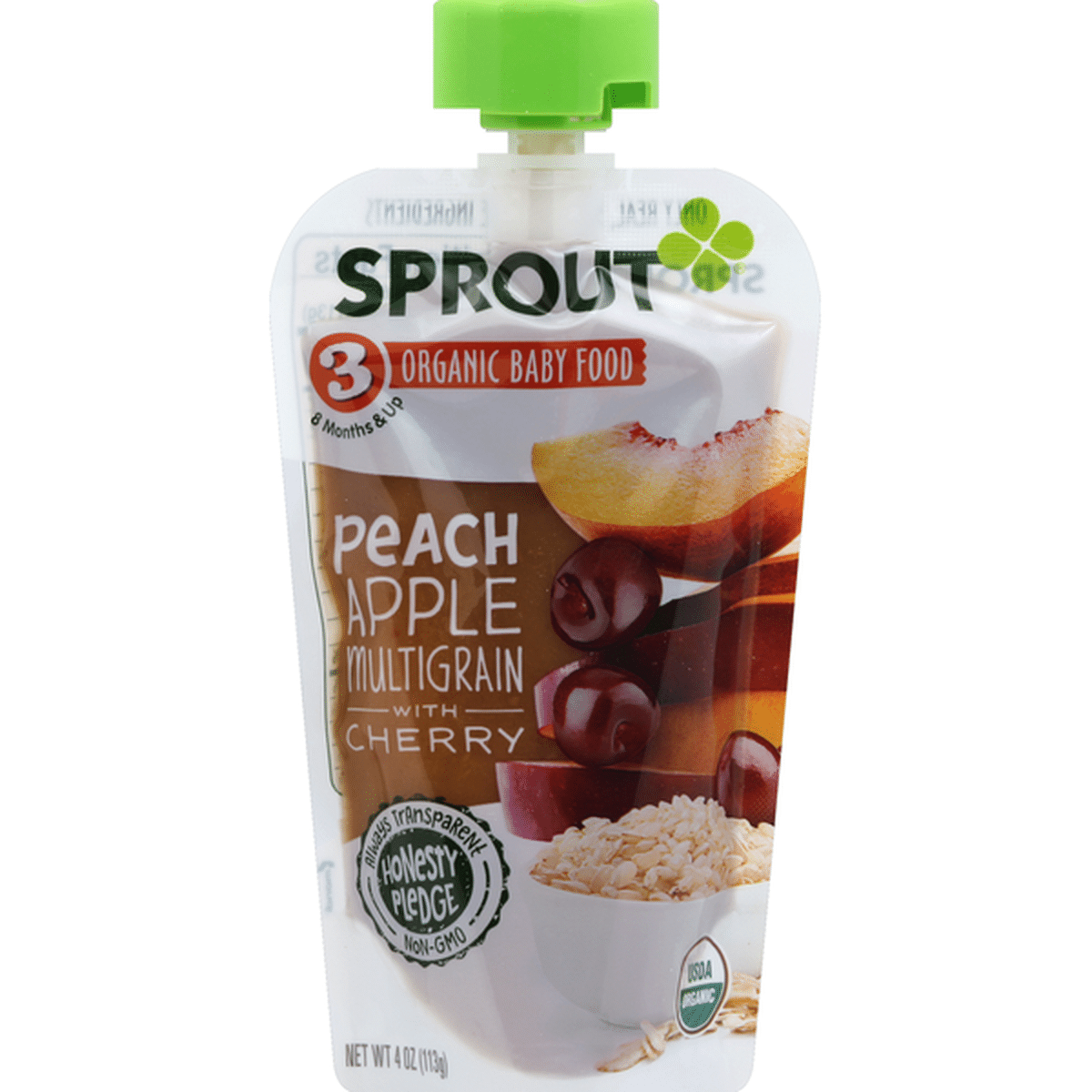Organic Baby Food Multigrain Cereal, Peach, Apple & Blackberry by Sprout Organic - Tier E kids snack