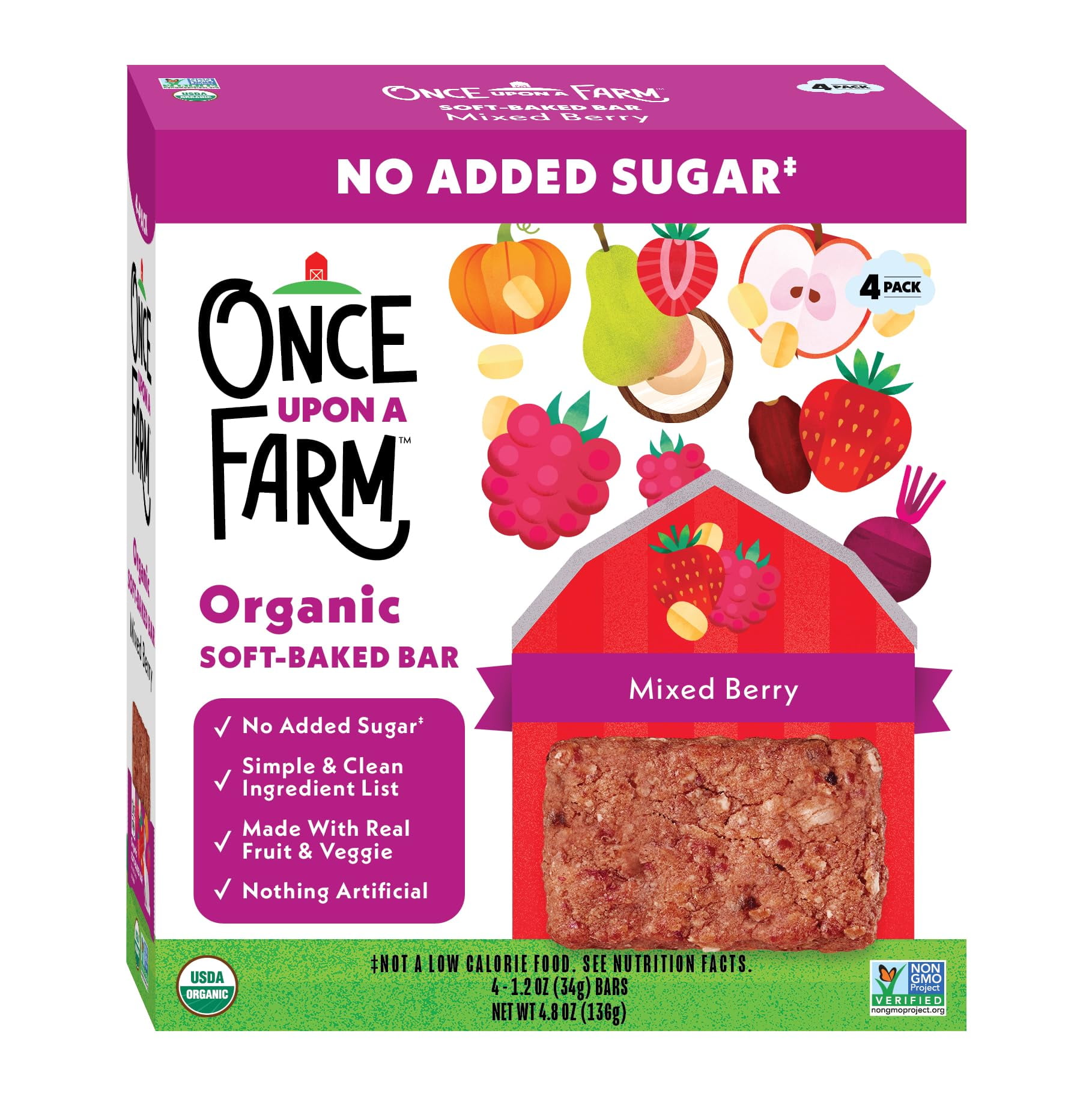 Mixed berry soft baked bar by Once Upon a Farm - Tier B kids snack