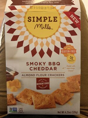 Smoky BBQ Cheddar Almond Flour Crackers by Simple Mills