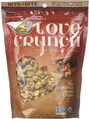 Love Crunch Dark Chocolate Cinnamon & Cashew Granola by Nature's Path - Tier E kids snack