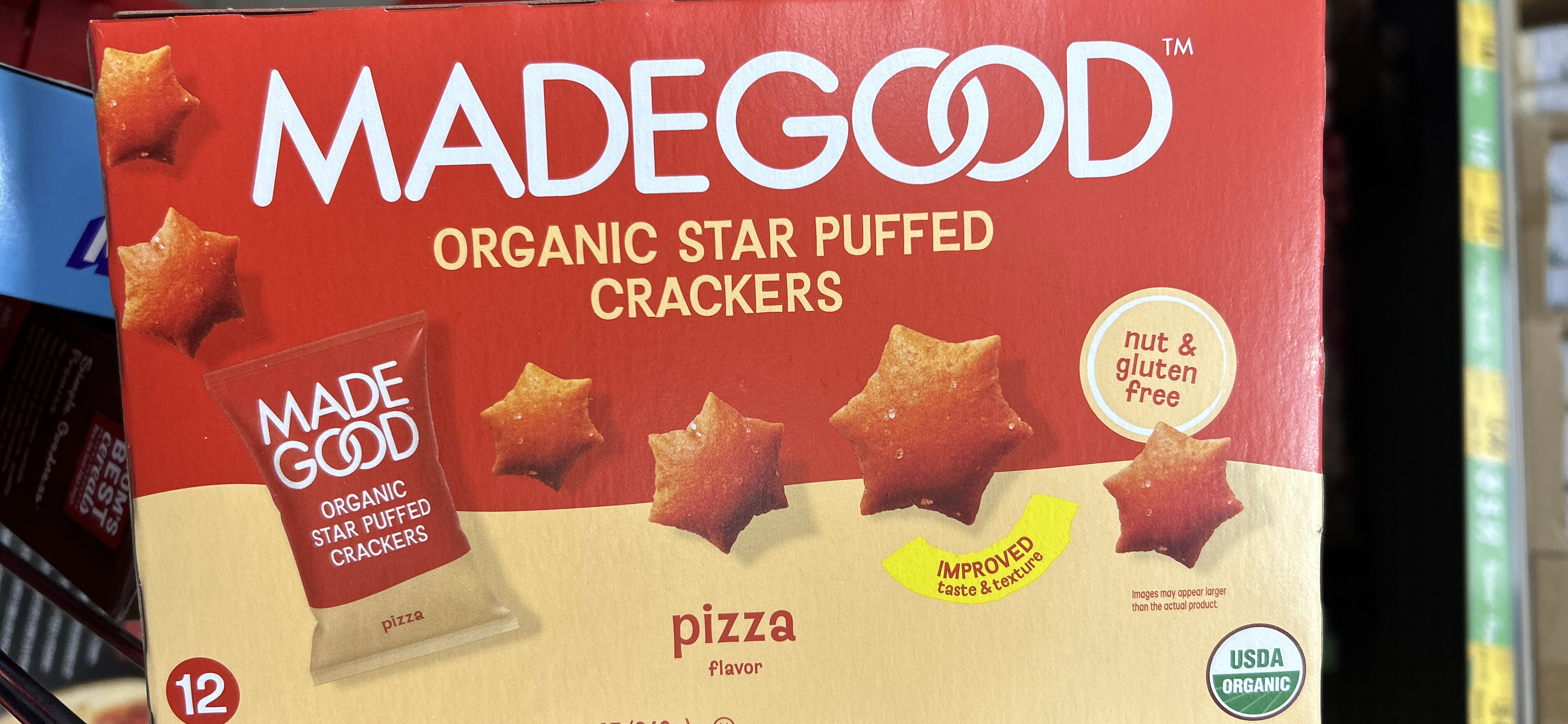 Organic Star Puffed Crackers by MadeGood - Tier B kids snack