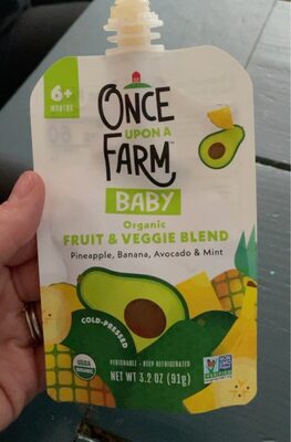 Organic Fruit & Veggie Blend Pineapple, Banana, Avocado & Mint by Once Upon a Farm