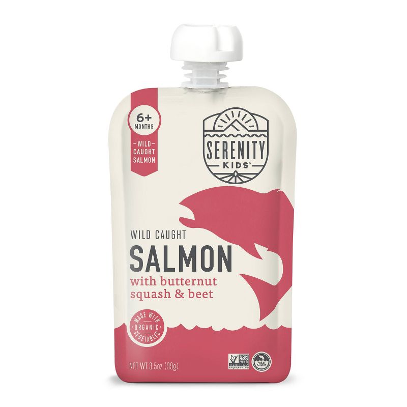 Serenity Kids Wild Caught Salmon with Organic Butternut Squash & Beet Baby Food Pouch by Serenity Kids - Tier B kids snack
