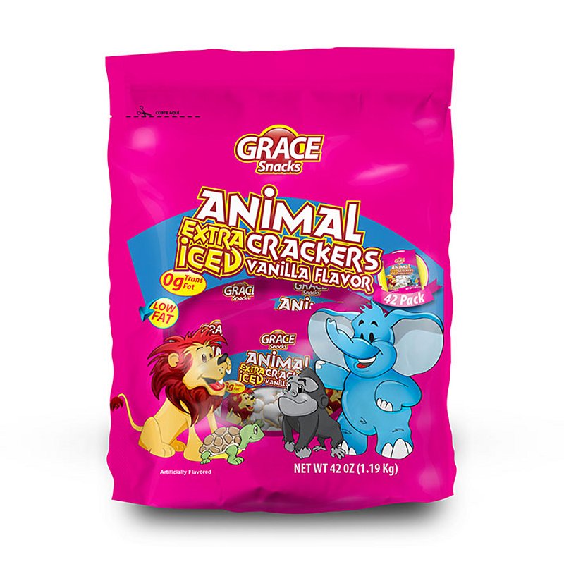 Grace, animal extra iced crackers, vanilla & chocolate by Grace - Tier E kids snack
