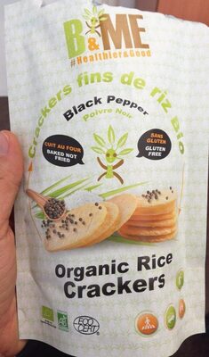 Organic rice crackers black pepper by B&Me - Tier C kids snack