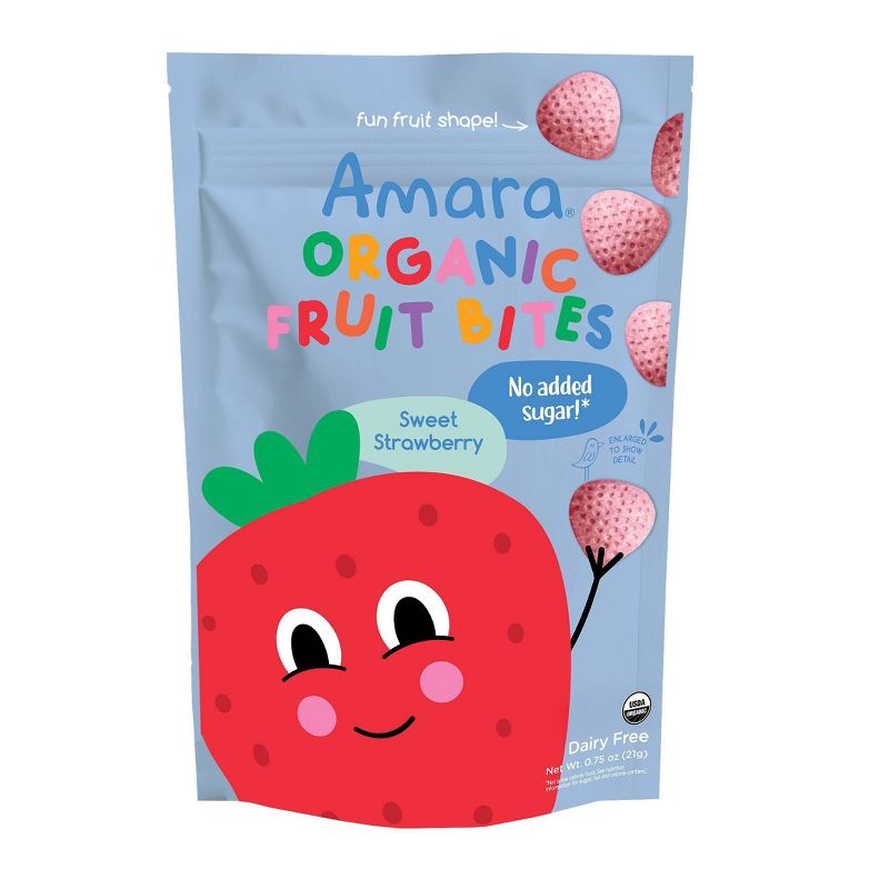 Amara Organic Fruit Bites Baby Snacks - Sweet Strawberry by Amara - Tier B kids snack