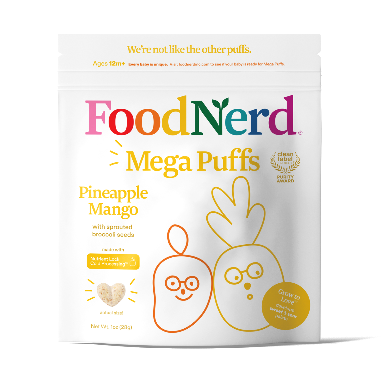 Organic Yellow Mega Puffs by FoodNerd - Tier B kids snack