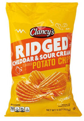 Ridged Cheddar And Sour Cream Potato Chips by Clancy's