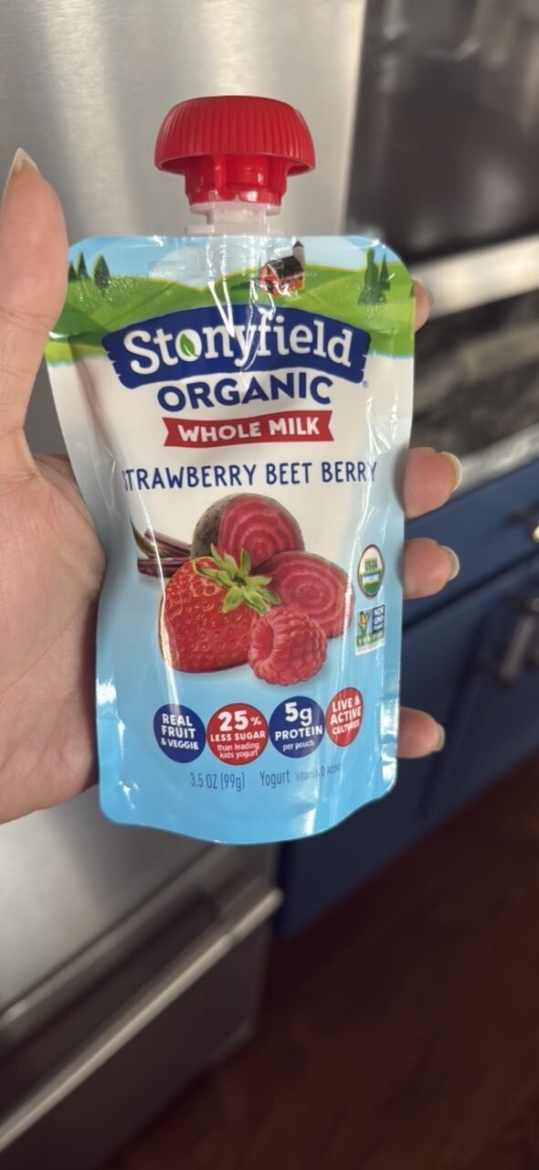 STRAWBERRY BEET BERRY Yogurt by Stonyfield - Tier D kids snack