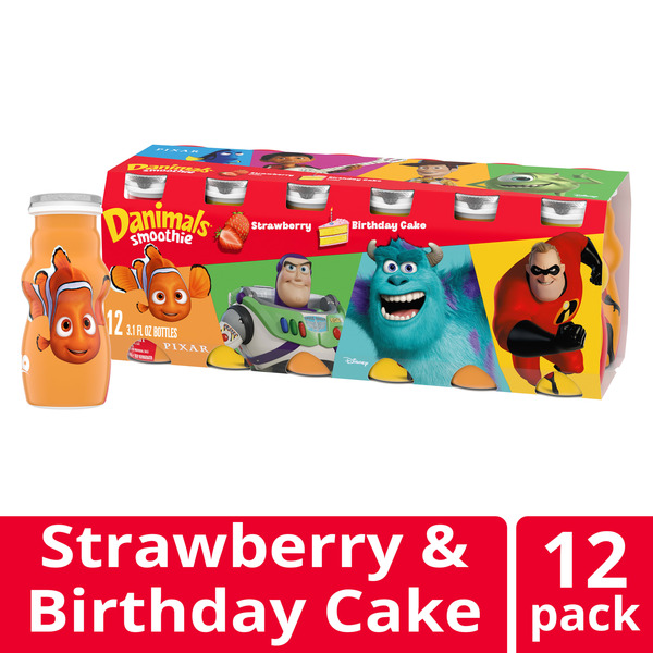 Smoothie Drinks, Strawberry, Birthday Cake by Danimals - Tier E kids snack