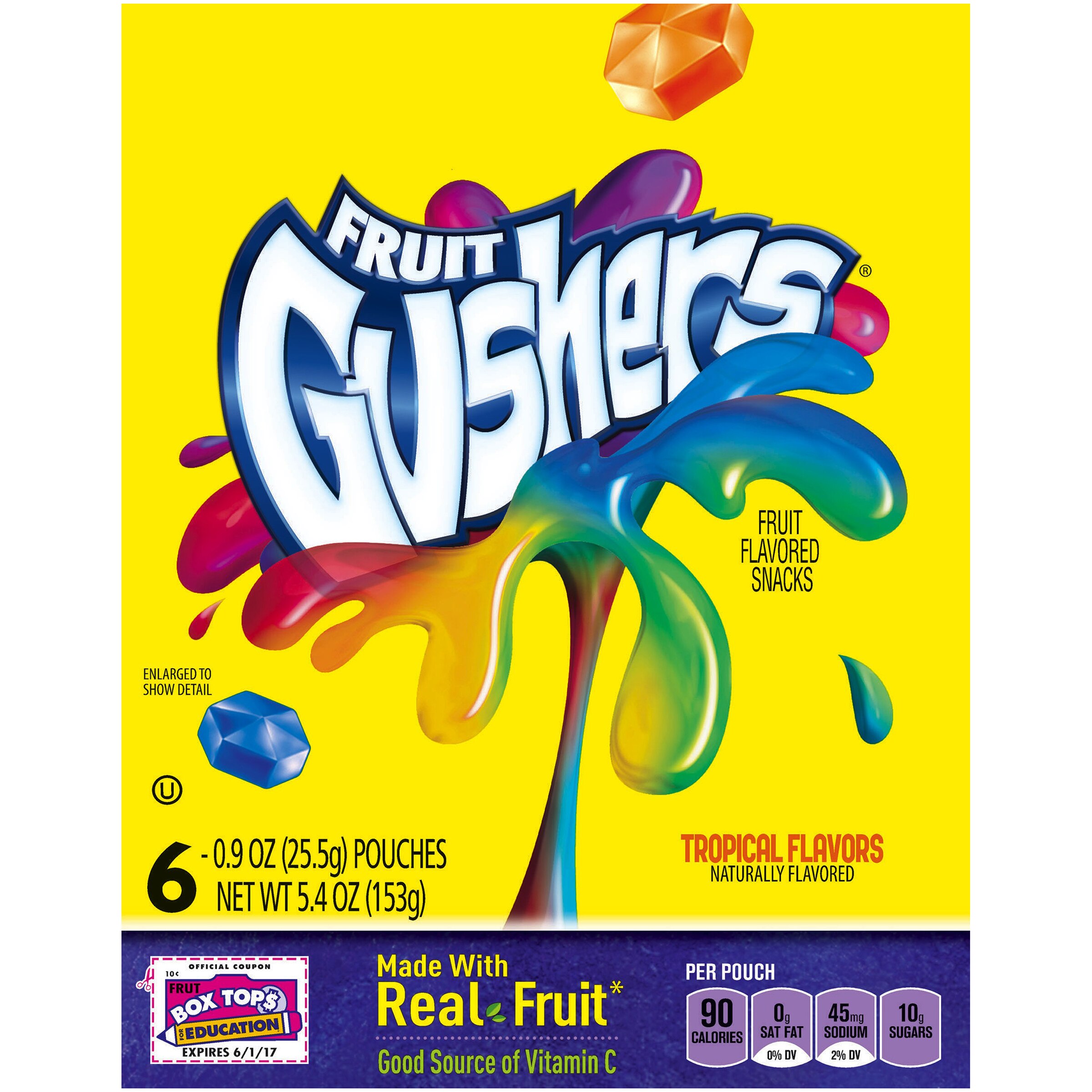 Gushers Tropical Flavors Fruit Flavored Snacks 2 Count by Fruit Gushers - Tier E kids snack