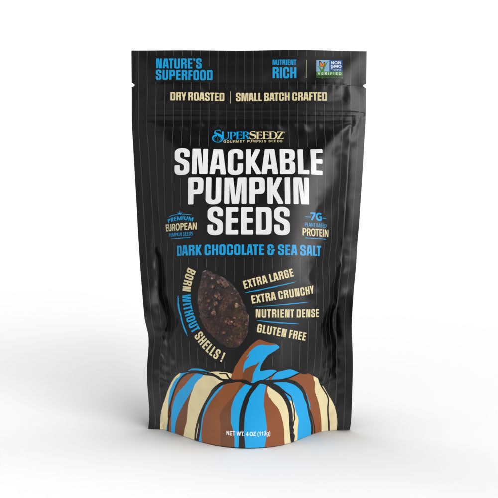 Superseedz Dark Chocolate & Sea Salt Pumpkin Seeds by Superseedz - Tier E kids snack