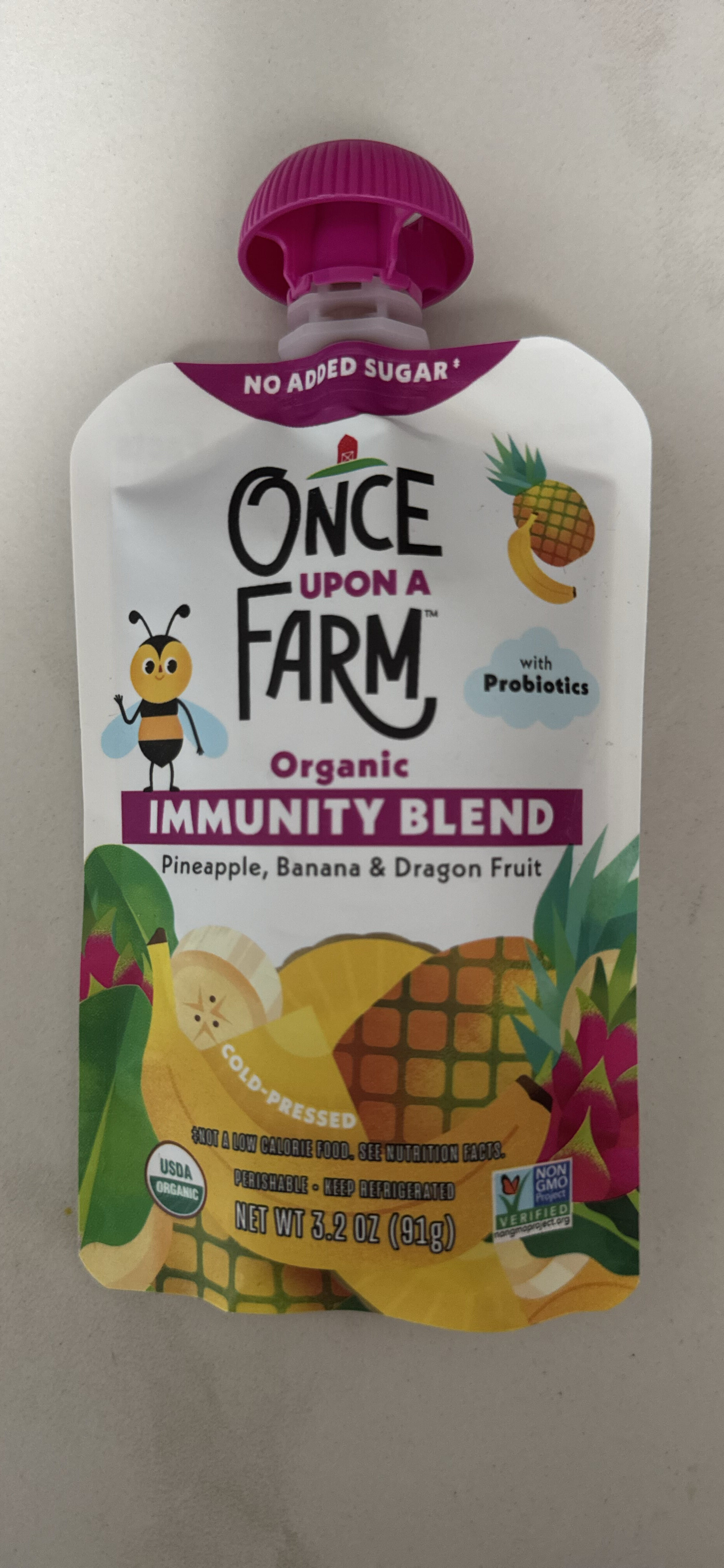 Organic Immunity Blend Pineapple, Banana & Dragon Fruit by Once Upon a Farm