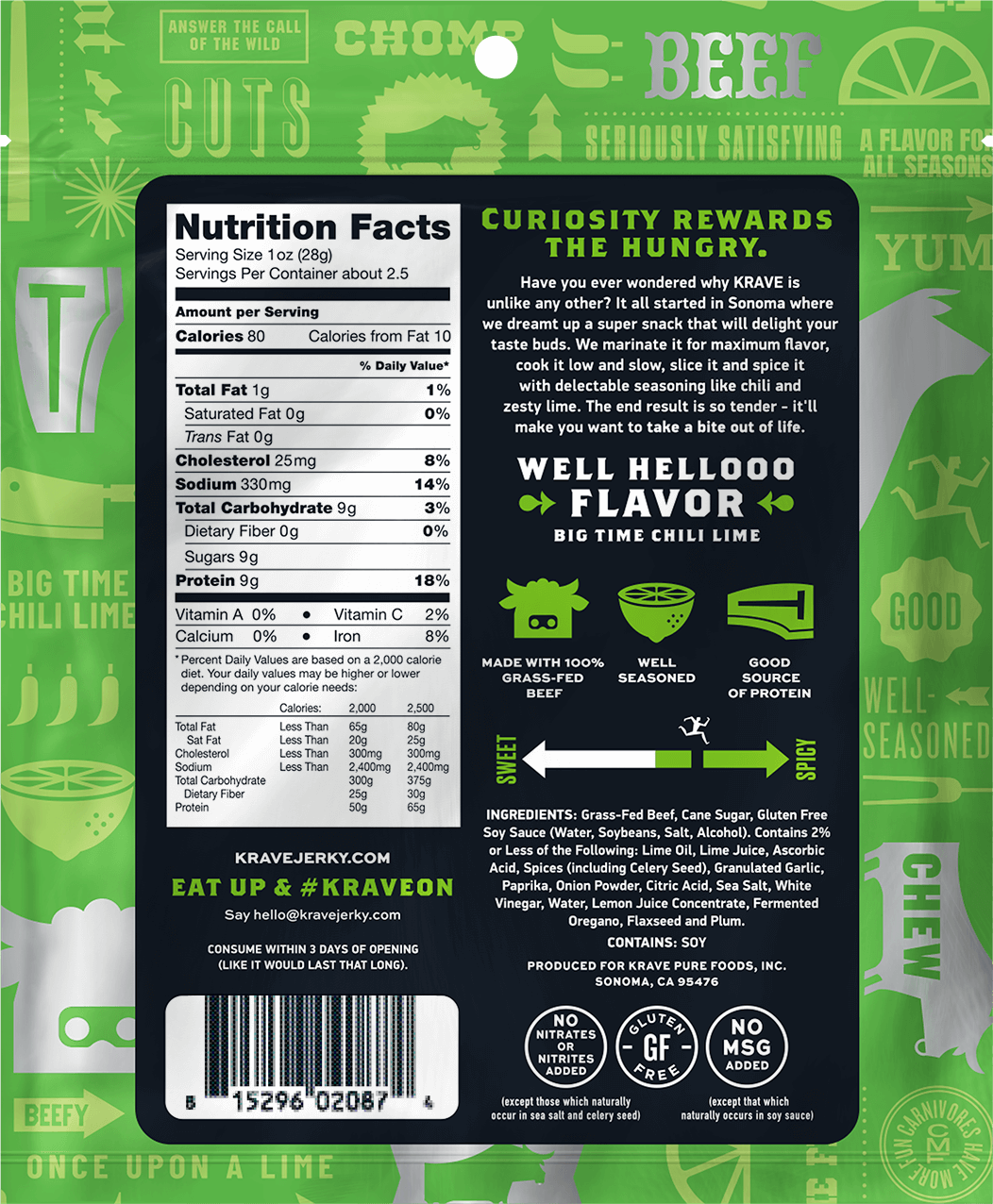 Chili Lime Beef by Krave - Tier E kids snack