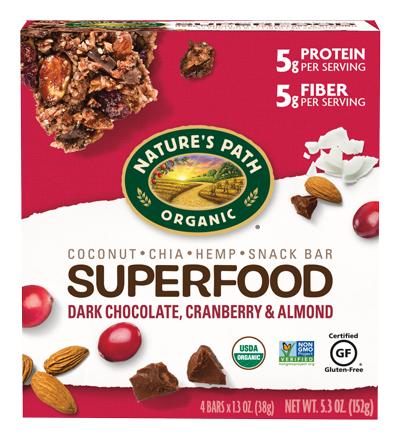 Superfood Dark Chocolate, Cranberry & Almond Snack Bar by Nature's Path