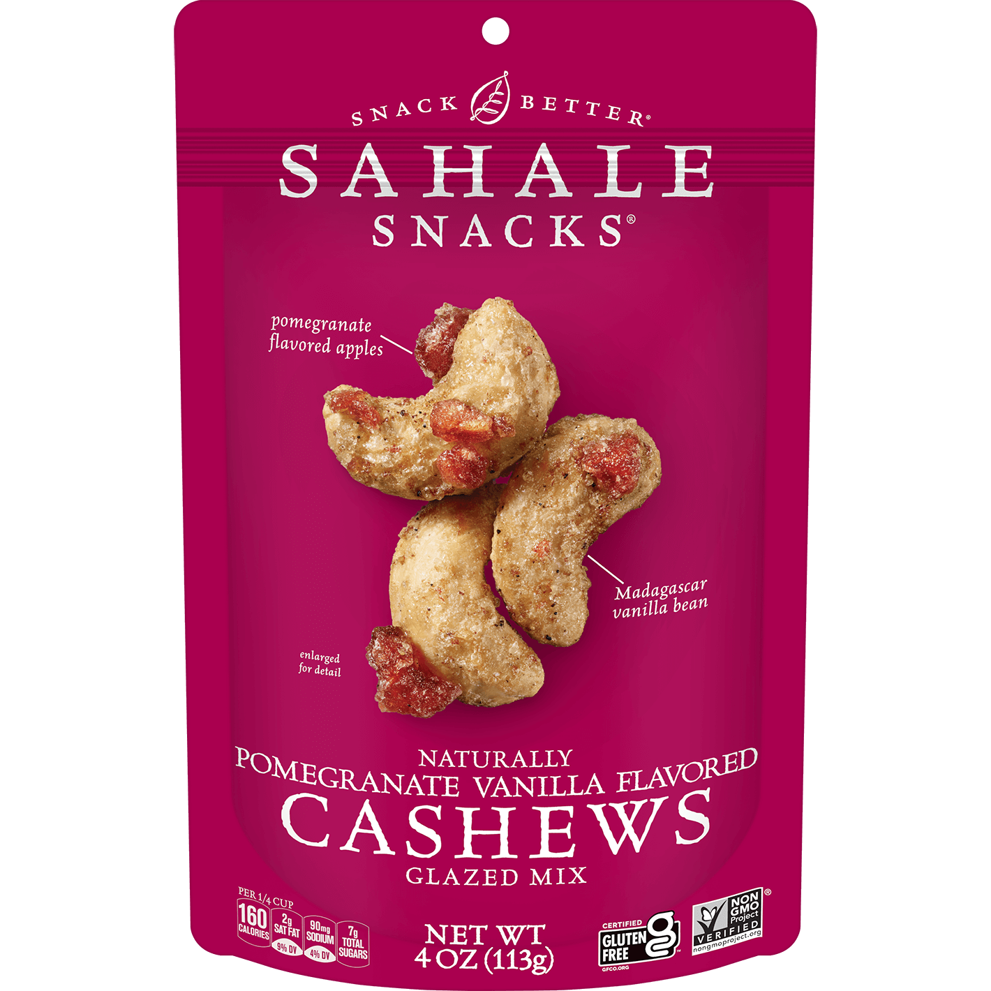 Pomegranate Vanilla Cashews Glazed Mix Nut Blend by Sahale Snacks - Tier D kids snack