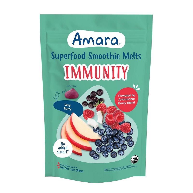 Amara Organic Very Berry Immunity Blend Superfood Smoothie Melts by Amara - Tier B kids snack