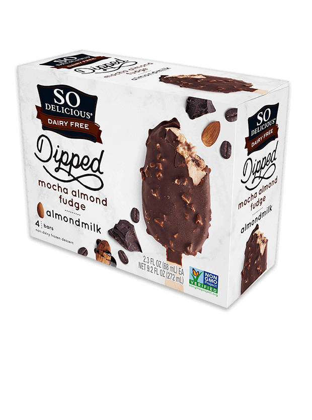 Dipped Mocha Almond Fudge Bars with Almondmilk by So Delicious - Tier E kids snack