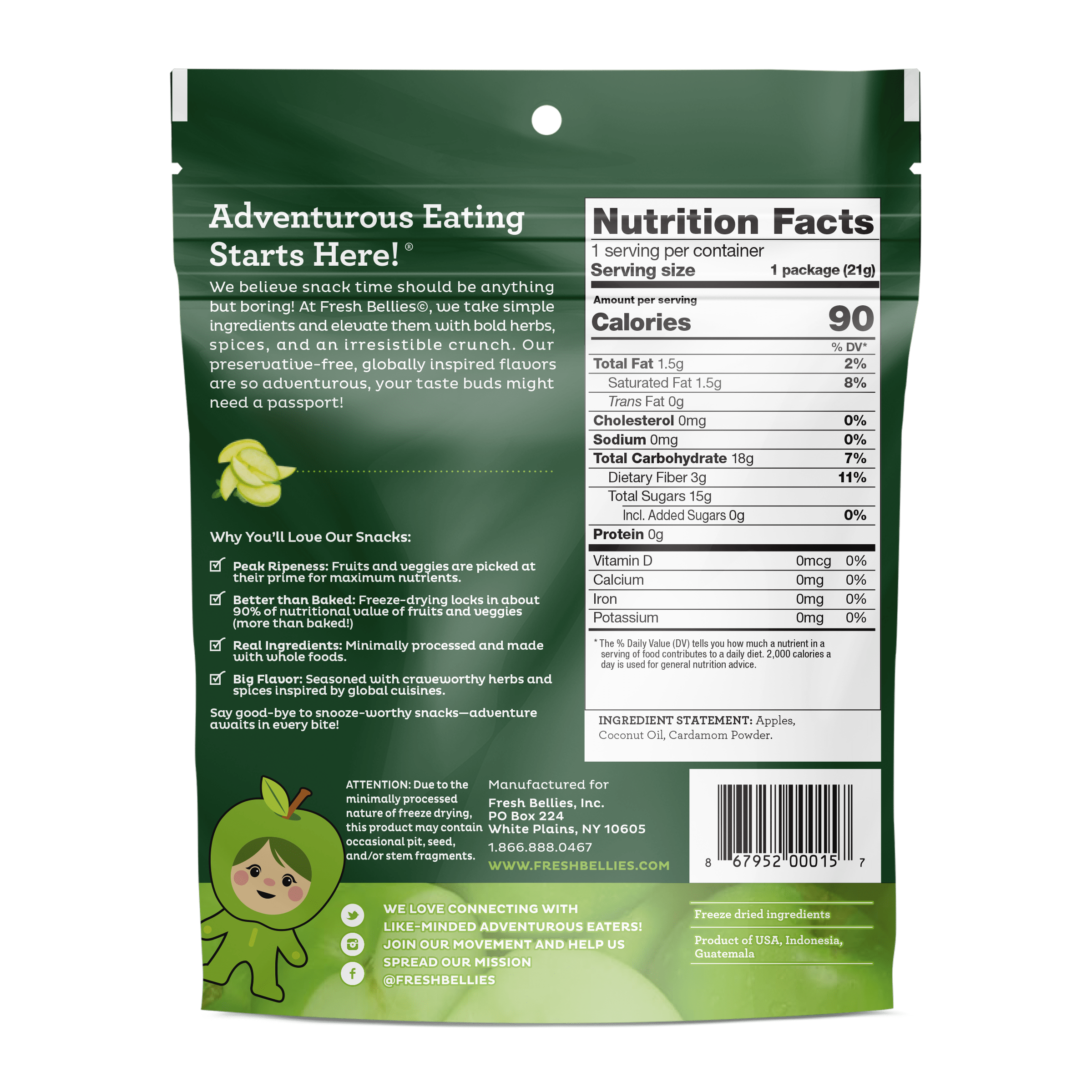 Keep Calm & Cardamom Snack (Apple Cardamom) by Fresh Bellies - Tier B kids snack