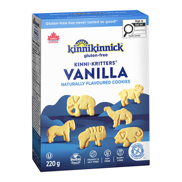 KinniKritters Vanilla Animal Cookies by Kinnikinnick - Tier E kids snack