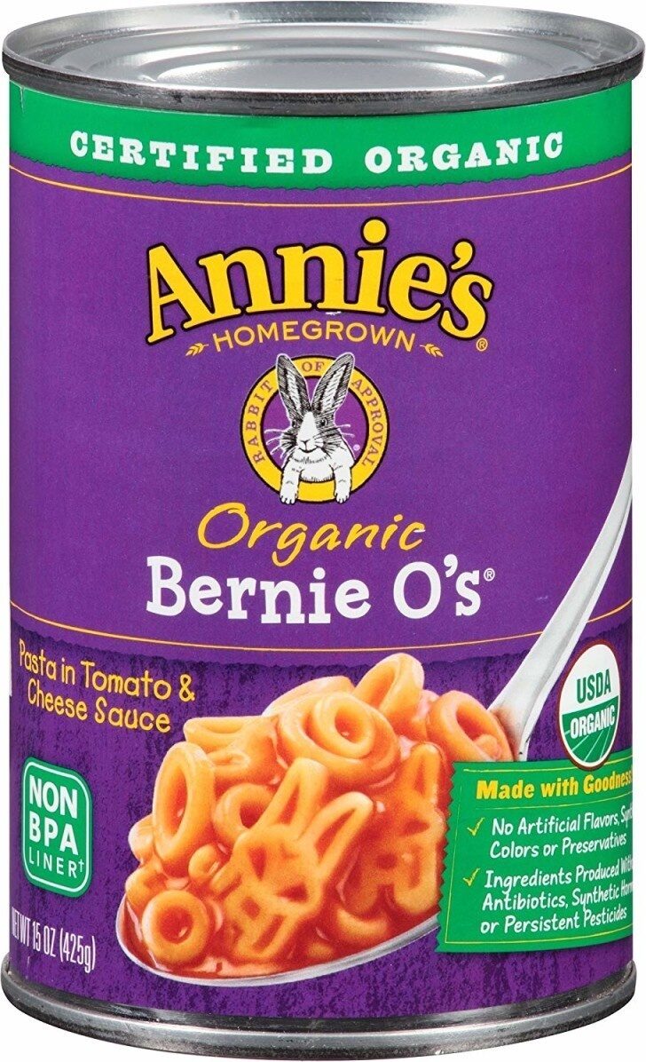 Annies organic canned pasta bernie o s pasta by Annie's Homegrown - Tier D kids snack