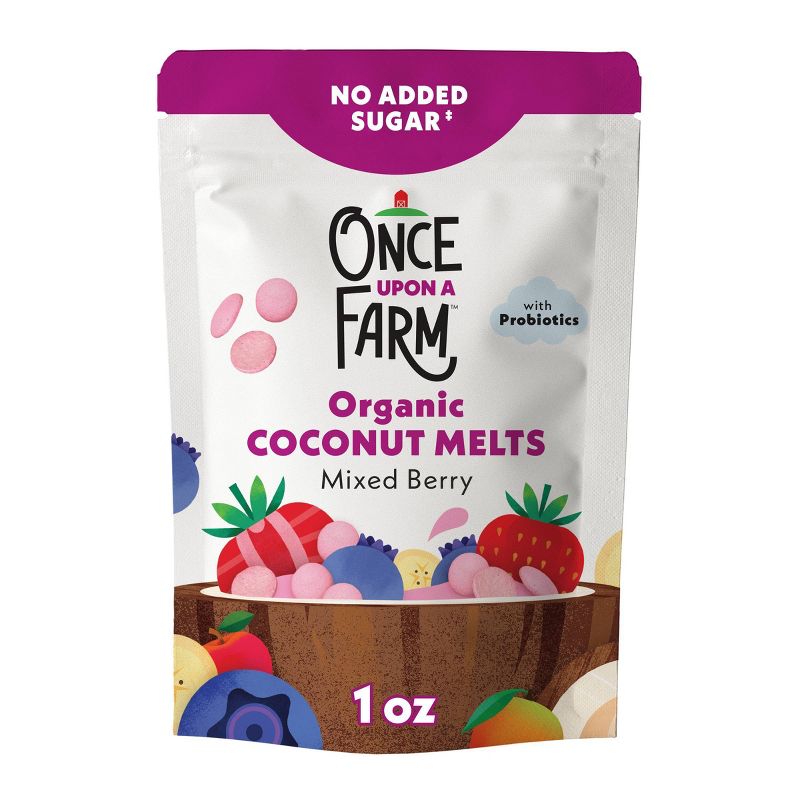 Once Upon a Farm Organic Dairy-Free Coconut Melts Mixed Berry Baby Food by Once Upon a Farm - Tier B kids snack
