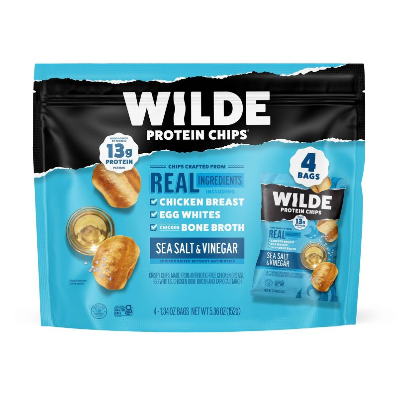 WILDE 13g Protein Chips - Sea Salt & Vinegar by Wilde - Tier A kids snack