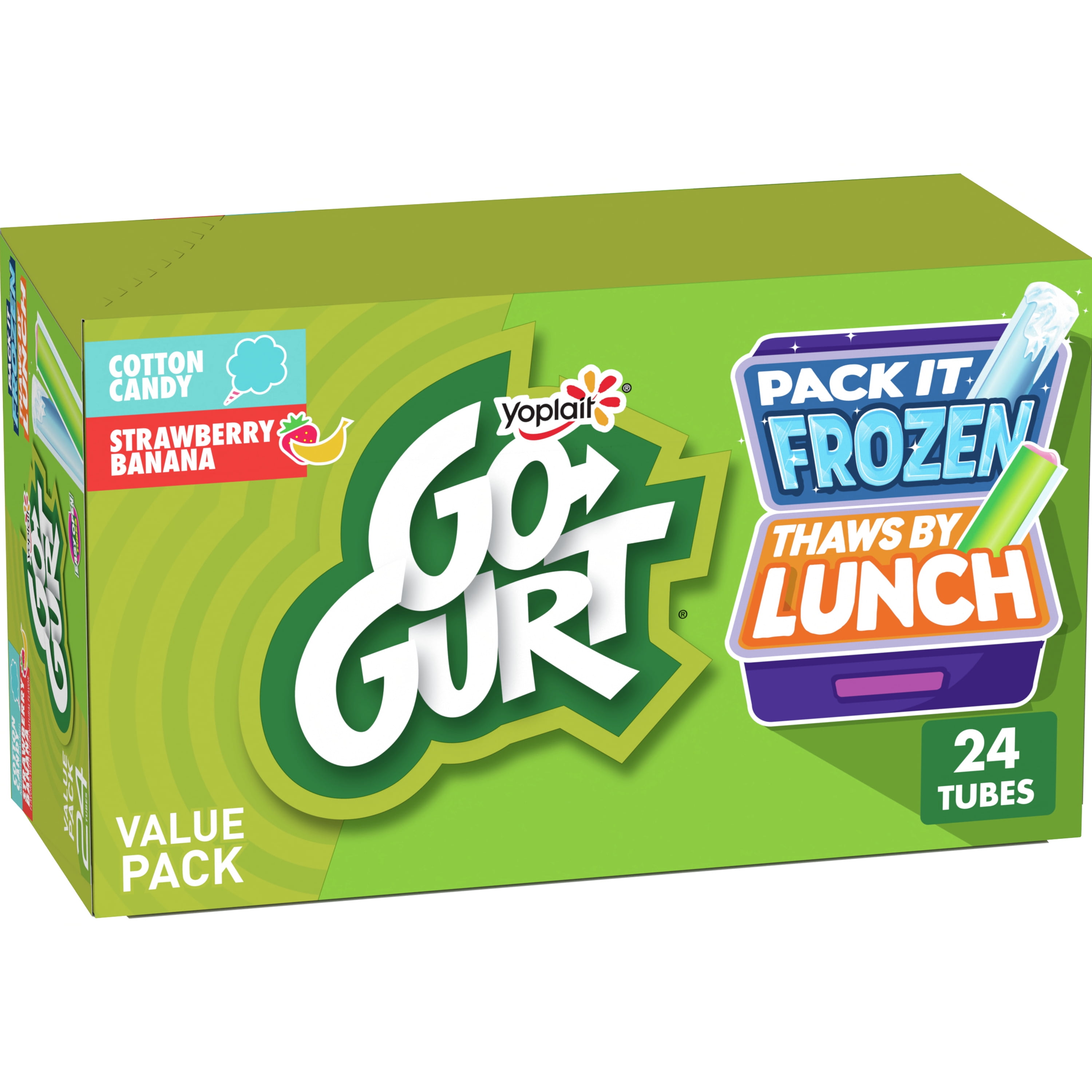Go-Gurt Variety Pack Cotton Candy/Strawberry Banana by Yoplait - Tier D kids snack