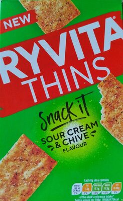 Wheat and Rye Flatbread with Sour Cream and Chive Flavouring by Ryvita - Tier A kids snack