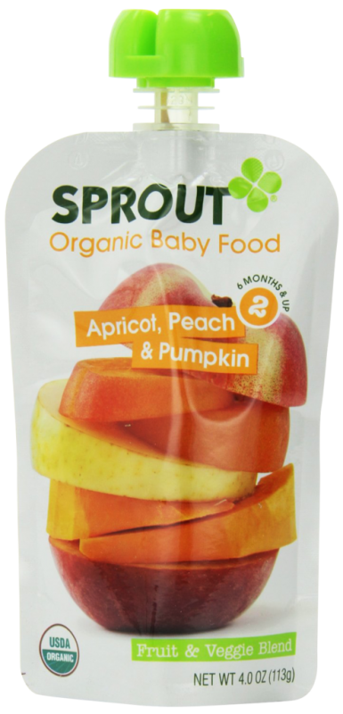 Organic Baby Food Puree, Apricot, Peach & Pumpkin by Sprout Organic - Tier E kids snack