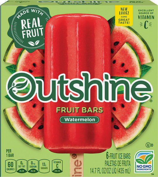 Watermelon Fruit Ice Bars by Outshine - Tier B kids snack