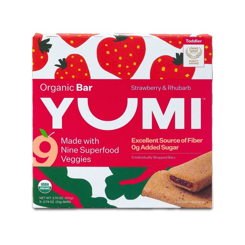 YUMI Organic Strawberry and Rhubarb Baby Snack Bars by Yumi - Tier B kids snack