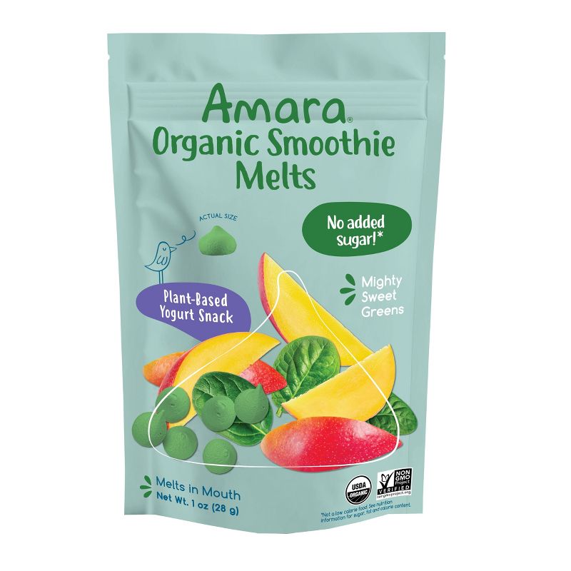 Amara Organic Smoothie Melts Mighty Sweet Greens Non-Dairy Yogurt Baby Snack by Amara - Tier B kids snack