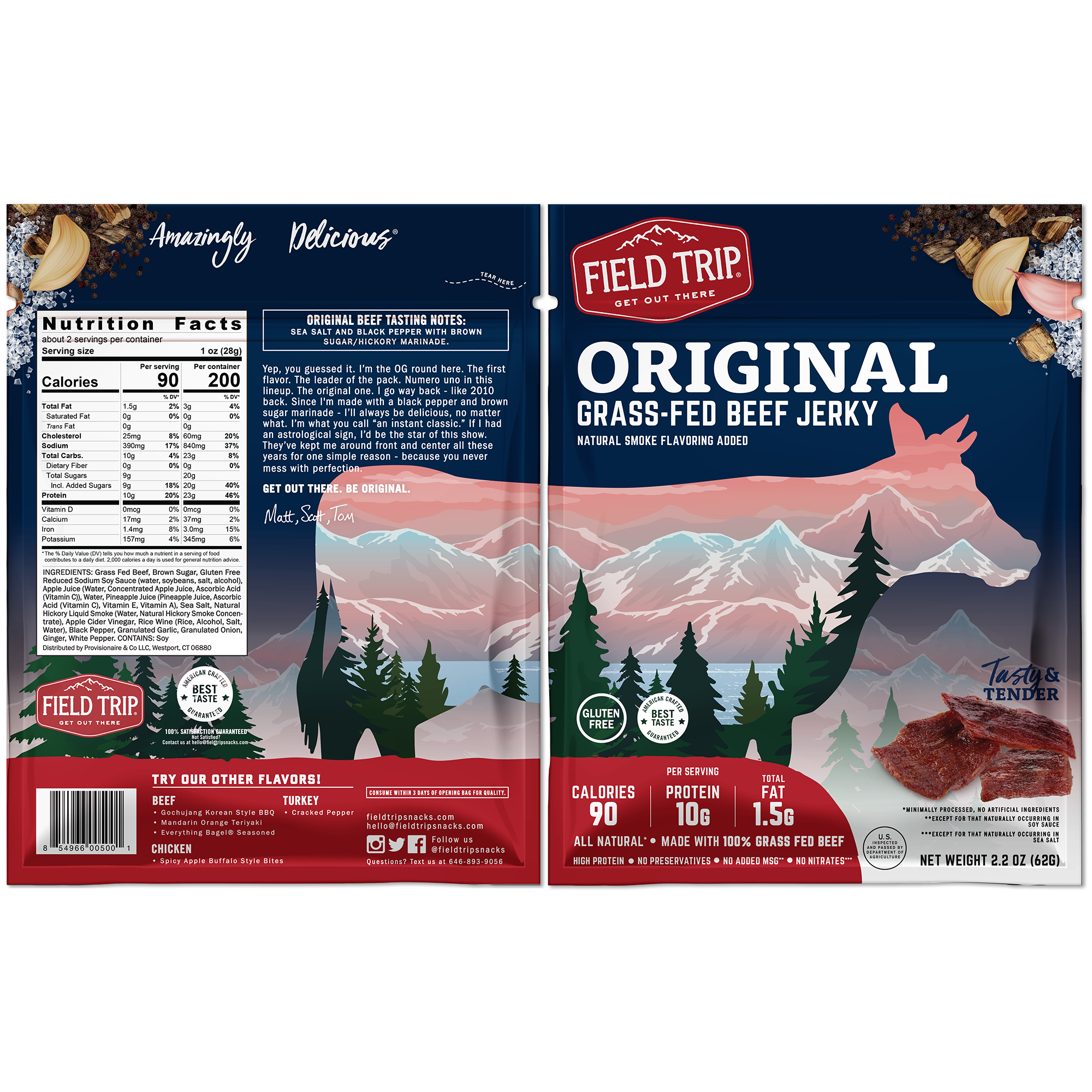 Original Grass-Fed Beef Jerky by Field Trip - Tier E kids snack