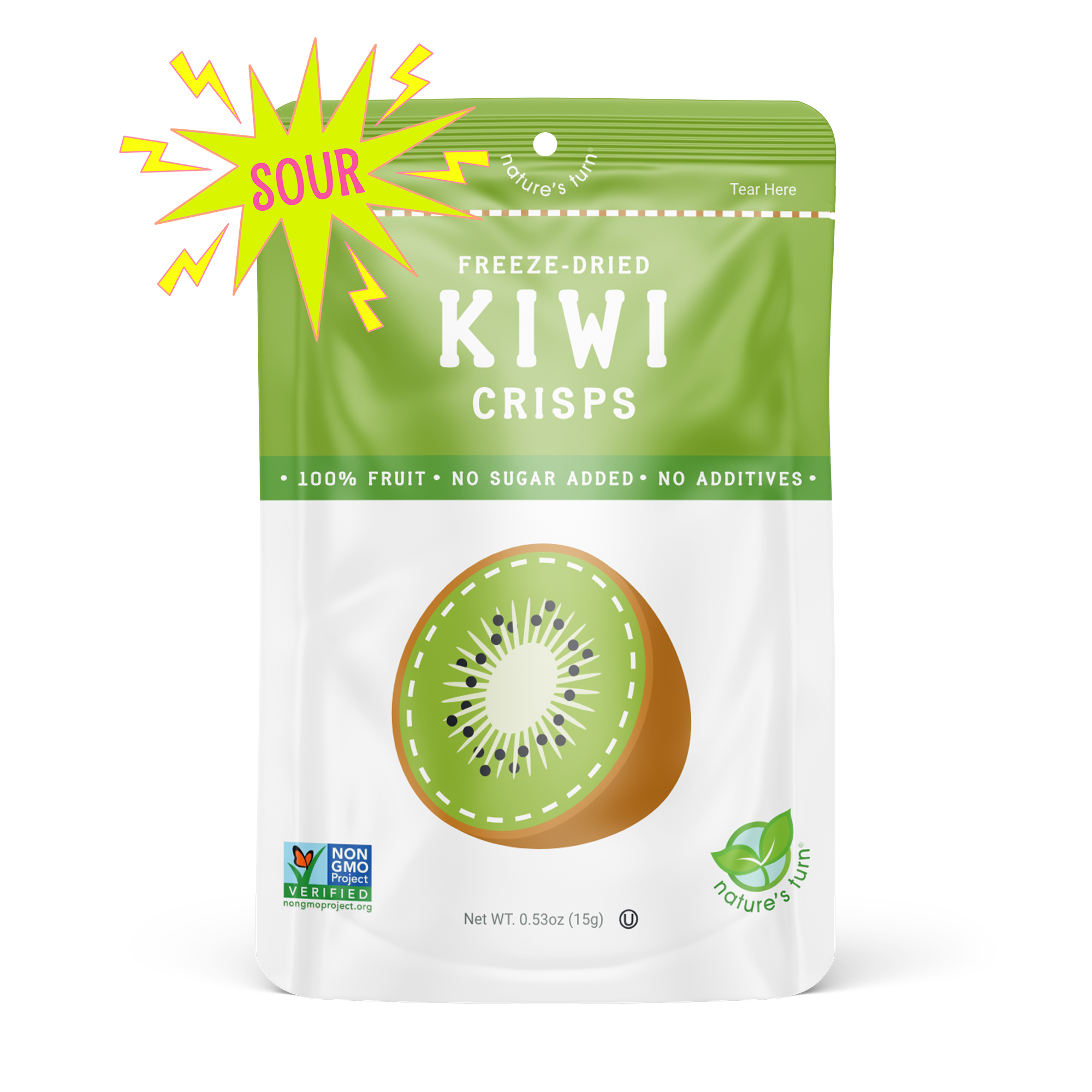 Freeze-Dried Sour Kiwi Crisps by Nature's Turn - Tier B kids snack